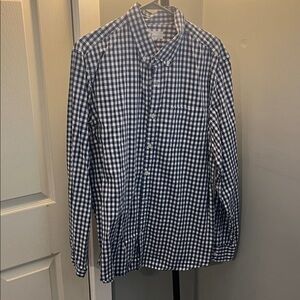 GAP Navy and White Checkered Button Down Shirt